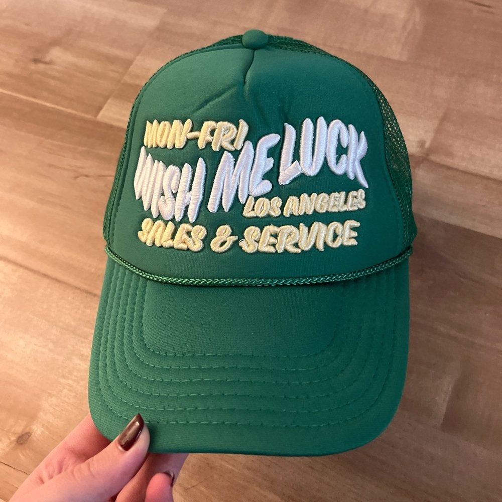 Green Wish Me Luck trucker hat